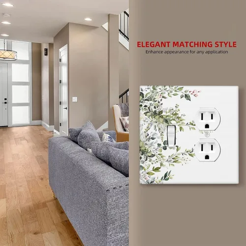 Miniatura 268 de Placa Decorativa de Pared de Granja Rústica con Cuerno de Madera para Puerta de Granero 1 Banda Duplex Cubiertas de Toma Eléctrica Soltera