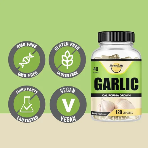 Miniatura 6 de Cápsulas de ajo de 2400 mg, fabricadas con bulbos de ajo orgánicos, cultivados en California en EE. UU., Suplemento natural de apoyo inmunológico