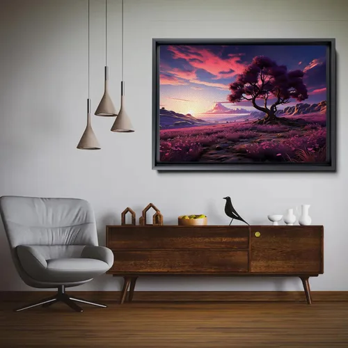 Miniatura 5 de Old growth Crepe Myrtle tree in a field of Lavender, canvas print, beautiful wall art, nature and landscape, ready to hang wall art