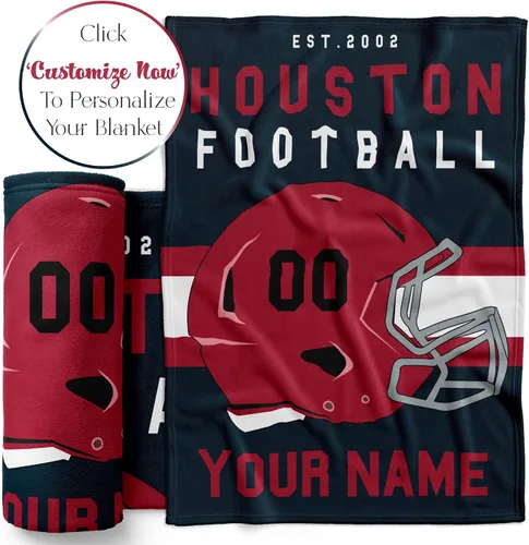 Miniatura 76 de Manta personalizada para fanáticos del fútbol americano – Se envía al día siguiente – Hecha en Estados Unidos – Manta de vellón personalizada