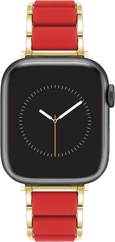 Miniatura 12 de Anne Klein Silicone Fashion Bracelet for Apple Watch, Secure, Adjustable, Apple Watch Replacement Band, Fits Most Wrists Negro/Oro rosa
