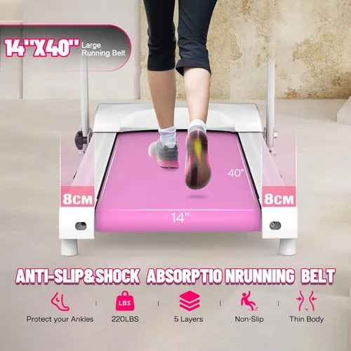 Miniatura 6 de Home Foldable Treadmill with Incline, Folding Treadmill for Home Workout, Electric Walking Treadmill Machine 15 Preset or Adjustable Programs 250 LB