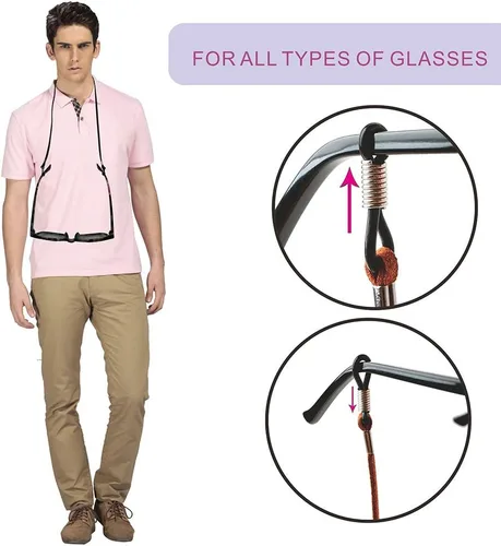 Miniatura 3 de KECHIO Correa de soporte para lentes de ojos, correas para gafas para hombres y mujeres, soportes para anteojos alrededor del cuello, cadena