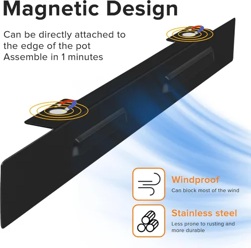 Miniatura 3 de Protectores de viento para parrilla Blackstone de 36 pulgadas, pantalla magnética de acero inoxidable para parrilla Blackstone, accesorios