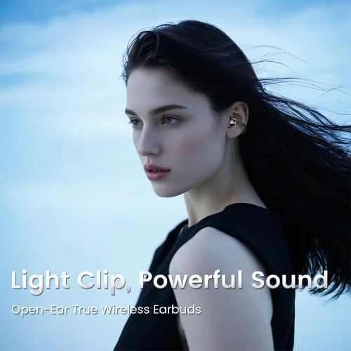 Miniatura 2 de Auriculares inalámbricos con clip Bluetooth 5.4 de oreja abierta, reproducción de 50 horas, deportivos sobre la oreja, cómodos para orejas pequeñas