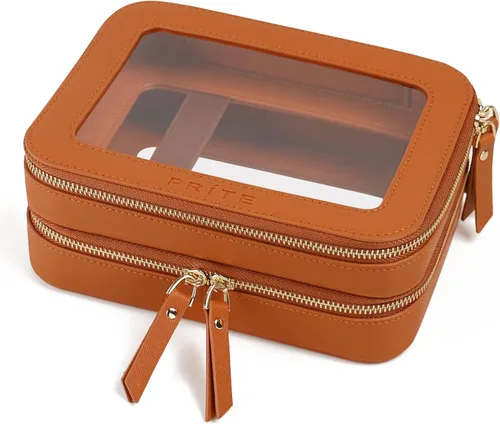 Miniatura 21 de Prite Bolsa de maquillaje transparente, estuche organizador de cosméticos, bolsa de aseo de viaje impermeable, bolsa para el cuidado de la piel