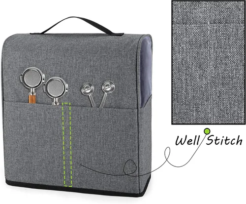 Miniatura 3 de CURMIO Funda antipolvo para cafetera compatible con Keurig K-Mini y K-Mini Plus, funda para máquina de café con bolsillos para K Cup, solo funda