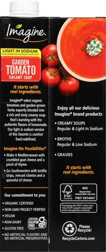 Miniatura 4 de Imagine Light in Sodium - Sopa de tomate cremosa orgánica para jardín, 32 onzas