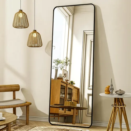 XRAMFY Espejo rectangular de cuerpo completo de 56 x 21 pulgadas, con soporte para colgar en la pared, para dormitorio, sala de estar, dormitorio,
