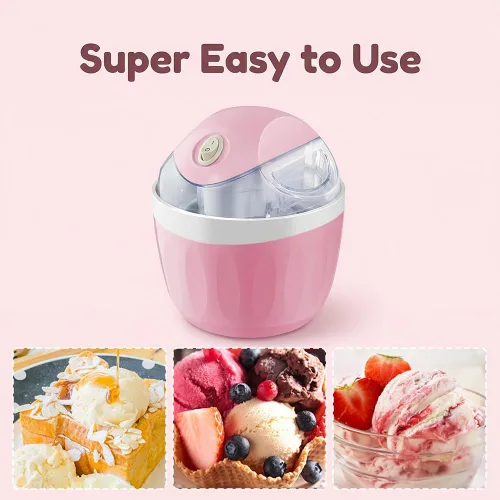 Miniatura 6 de Mini máquina para hacer helados, pequeña máquina para hacer postres personales para gelato, sorbete de yogur congelado, máquina de helados Azul