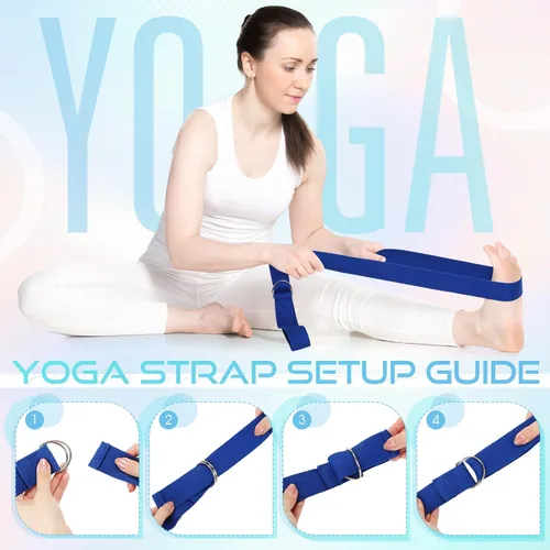 Miniatura 3 de Silipull Juego de 6 anillos de pilates y pelota esenciales para mujeres, pelota de ejercicio de yoga circular de 14 pulgadas, 5 bandas de Azul