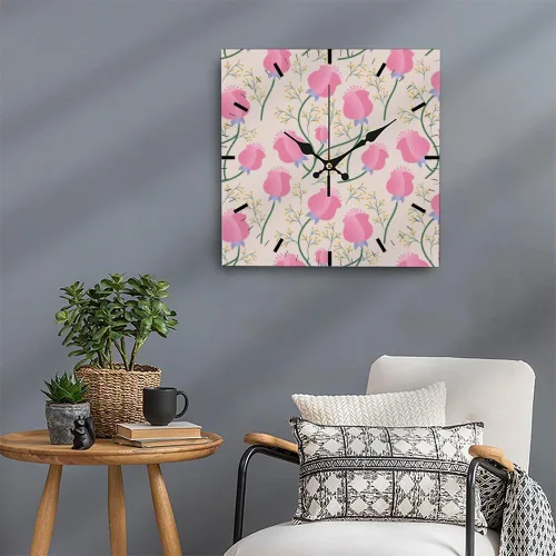 Miniatura 5 de Petal Pink Flower Floral Rose Battery Operated Clock Wall Clocks Battery Operated Clock for Wall Decorative Clocks Garage for Kitchen Bathroom