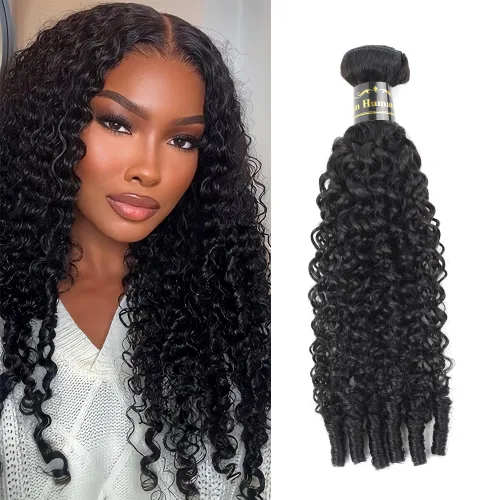 Miniatura 15 de Amella Hair Paquetes de Cabello Humano Brasileño Rizado con Cierre Grado 8A Virgen Sin Procesar Paquetes de Tejido de Cabello Brasileño con Cierre