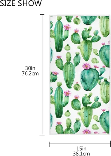 Miniatura 3 de Toallas de mano con diseño de cactus y flores de acuarela de 30 x 15 pulgadas, toallas multiusos para baño, manos, cara, gimnasio, spa