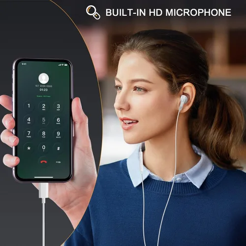Miniatura 4 de Auriculares USB C tipo C para iPhone 17 Pro/17 Air 15/16 Pro/15 Pro Max/Samsung S25 Auriculares con micrófono con aislamiento de ruido estéreo