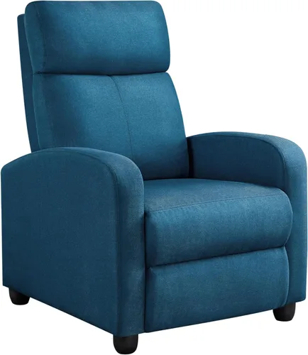 Miniatura 14 de Yaheetech Silla reclinable de pana para sofá individual, asiento de cine en casa, silla reclinable moderna ajustable para sala de estar, dormitorio