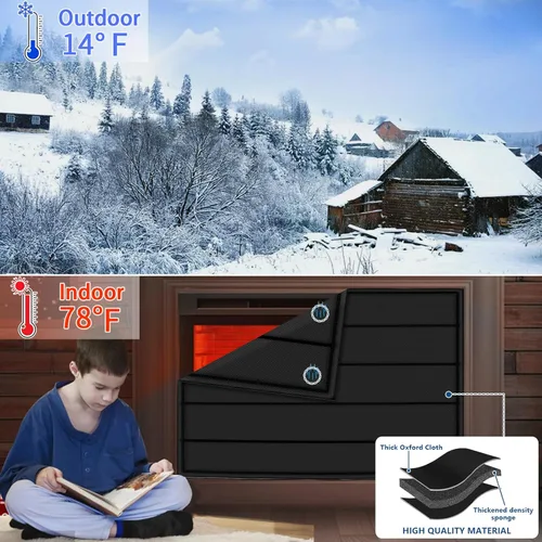 Miniatura 4 de Manta magnética para chimenea para pérdida de calor, cubiertas de chimenea para interiores, mantiene las corrientes de aire fuera, detiene