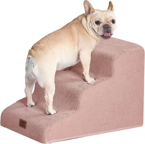 Miniatura 22 de EHEYCIGA Rampa de escaleras curvadas para perros pequeños de 15.7 pulgadas de alto, escalones para perros de 3 escalones para sofá y silla