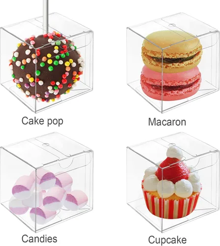 Miniatura 3 de Vowcarol Cajas para tartas para tartas, paquete de 50 cajas para tartas individuales con agujero, cajas de regalo pequeñas de 2 x 2 x 2 pulgadas