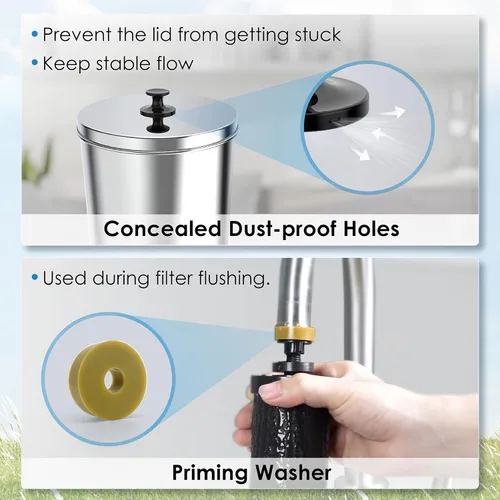 Miniatura 7 de Waterdrop Sistema de filtro de agua alimentado por gravedad, reduce el plomo y hasta el 99% del cloro, estándar NSF/ANSI 42 y 372, con 2 filtros