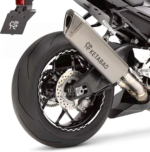 Miniatura 11 de KETABAO Calcomanías adhesivas para llantas de 17 pulgadas C02 compatibles con YZF R6 R1 MT 03 125 09 07 10 TRACER 700 FZ25 (azul)