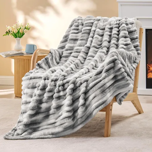 Miniatura 33 de BEDELITE Manta de forro polar para sofá, 10.58 oz/m², suave y cálida, manta acuática esponjosa, manta decorativa y de regalo para mujeres, hombres