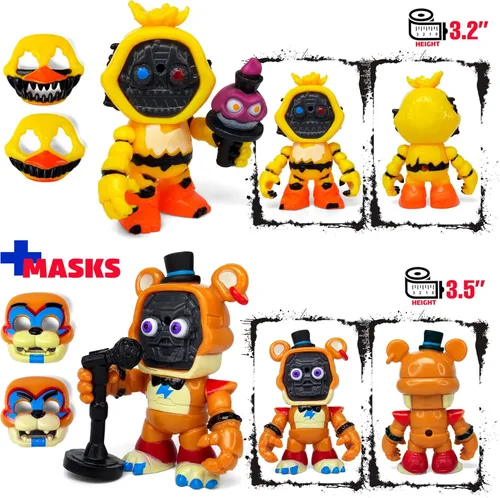 Miniatura 3 de Juego de 12 piezas inspiradas en el juego de cinco noches en Freddys Toys Colección de mini figuras con máscaras Figura de acción de FNAF