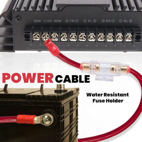Miniatura 5 de Pyle Kit de cableado estéreo para automóvil - Amplificador de audio y subwoofer Altavoces Cables de instalación (calibre 4), azul (PLAM40)