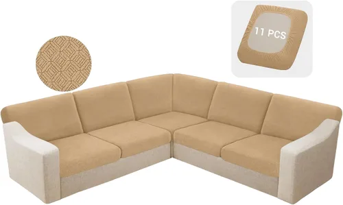 Miniatura 61 de HDCAXKJ - Fundas impermeables para cojín de sofá modular, fundas elásticas para cojín de sofá de esquina, fundas protectoras de muebles de jacquard