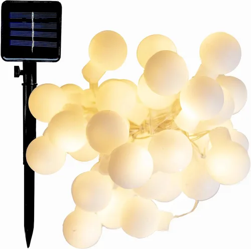 Miniatura 9 de Hometown Evolution, Inc. Tira de luces de burbujas de aire alimentadas por energía solar, 30 LED blanco cálido, 8 modos, impermeable al aire libre