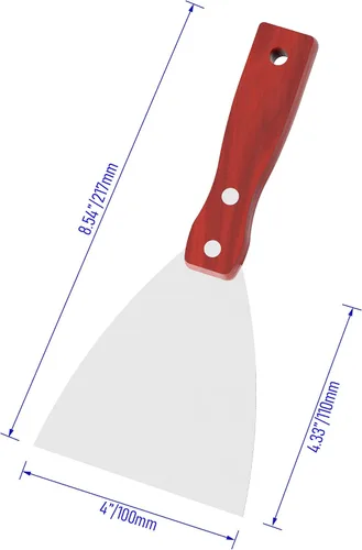 Miniatura 2 de Cuchillo de masilla, herramienta raspadora de acero inoxidable de 4 pulgadas, cuchillos de metal con mango de madera para paneles de yeso