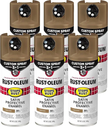 Miniatura 25 de Rust-Oleum 376855 - Pintura en aerosol antióxido personalizada 5 en 1, 12 onzas, color negro mate, (paquete de 1)