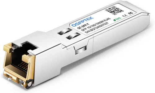 Miniatura 16 de QSFPTEK 1.25G SFP a RJ45, módulo 1.25Gbase-T, transceptor de cobre 10/100/1000BASE-T compatible genérico SFP para interruptores abiertos