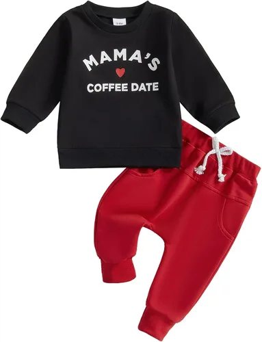 Miniatura 14 de BemeyourBBs Conjunto divertido de sudadera y pantalones de manga larga con letras divertidas para bebé niño y niño