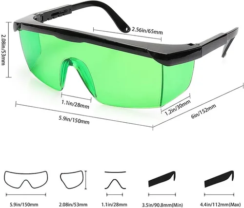 Miniatura 6 de Gafas de seguridad del laser de las gafas 190nm a las gafas protectoras del laser 540nm con la caja del terciopelo