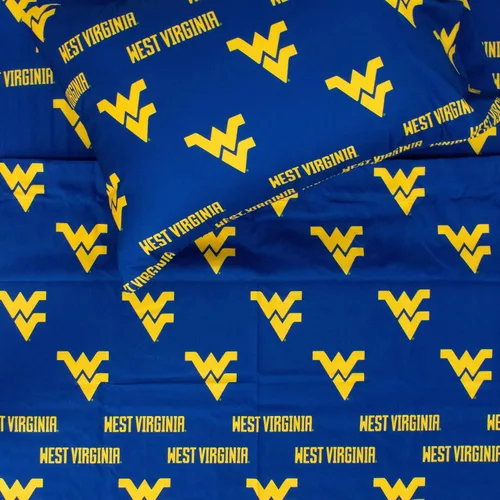 Miniatura 6 de College Covers Everything Comfy West Virginia Mountaineers - Juego de sábanas de 3 piezas, tamaño individual, fondo del color del equipo, 1 sábana
