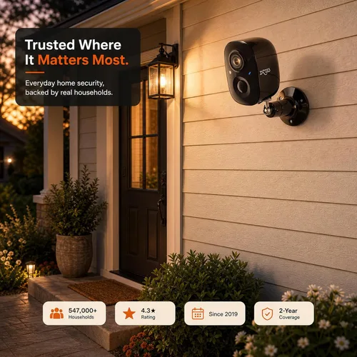 Miniatura 8 de Dzees Cámara de seguridad inalámbrica para exteriores - Actualización 2K 3MP batería WiFi cámara exterior inalámbrica, foco, sirena, detección
