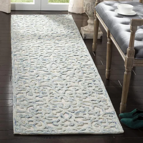 Miniatura 19 de SAFAVIEH Trace Collection - Alfombra decorativa de 2 x 3 pies, marrón y marfil, lana hecha a mano, ideal para zonas de alto tráfico en entrada, sala