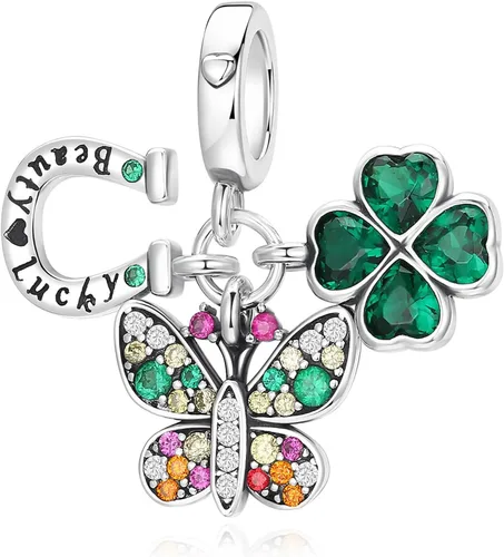 Miniatura 164 de LNQOBU Happy Life - Colgante para pulseras de abalorios, plata de ley 925 para mujer (con un espaciador de cuentas)