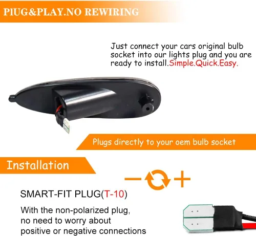 Miniatura 5 de Kit de lentes ahumadas negro con luz LED ámbar completa compatible con Pontiac GTO 2004 2005 2006 reemplazo de montaje parachoques delantero lado