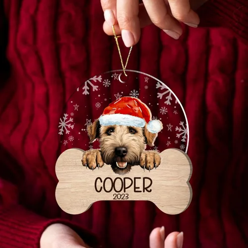 Miniatura 114 de Nazenti American Pit Bull Terrier Adorno de Navidad, adorno de perro fotográfico, adorno de perro personalizado, adornos de fotos de madera
