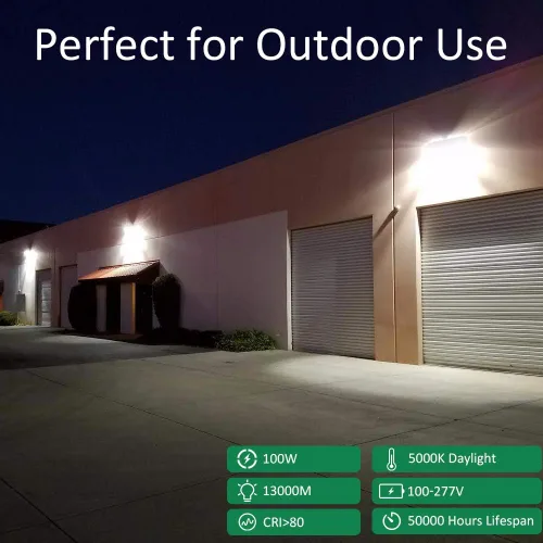 Miniatura 6 de Paquete de luz LED de pared de 100 W, fotocélula del atardecer al amanecer, 13000LM 5000K luz diurna AC100-277V IP65 impermeable LED paquete