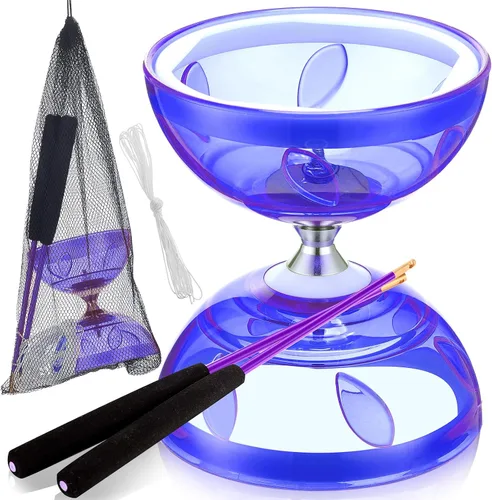 Miniatura 12 de Simgoing El juego de diábolo chino Yoyo incluye colorido yoyo chino con 2 palos de diábolo, 1 cuerda y 1 bolsa de red para diversión