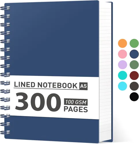 Miniatura 23 de AHGXG Cuaderno espiral rayado para universidad - Cuaderno espiral perforado A4 de 8.5" x 11", 300 páginas con páginas perforadas fáciles de rasgar