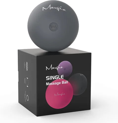 Bola de masaje individual de 3 pulgadas, rodillo de bola de masaje vibrante de 5 velocidades para terapia de punto de activación, masajeador de Gris