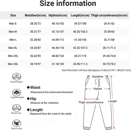 Miniatura 7 de INZVKJLU Pantalones deportivos para hombre, pantalones deportivos con estampado 3D, pantalones de entrenamiento con 2 bolsillos laterales