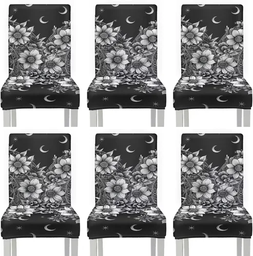 Miniatura 20 de Rnyleeg Red Rose Butterfly Chair Covers for Living Room No Arms Stretch Dining Chair Covers Set of 6 Soft Washable Kitchen Chair Protector Cover