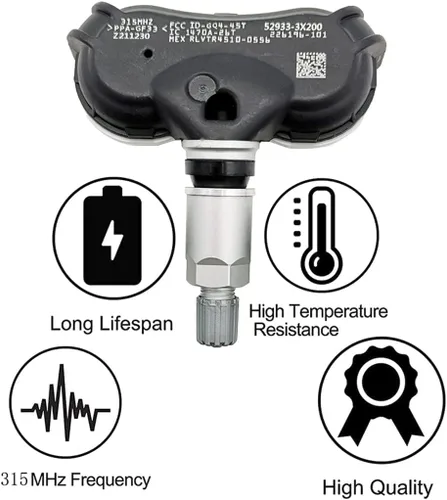 Miniatura 3 de Cheriezing Sensor del sistema de monitoreo de presión de neumáticos (TPMS) preprogramado compatible con modelos seleccionados de Hyundai Kia
