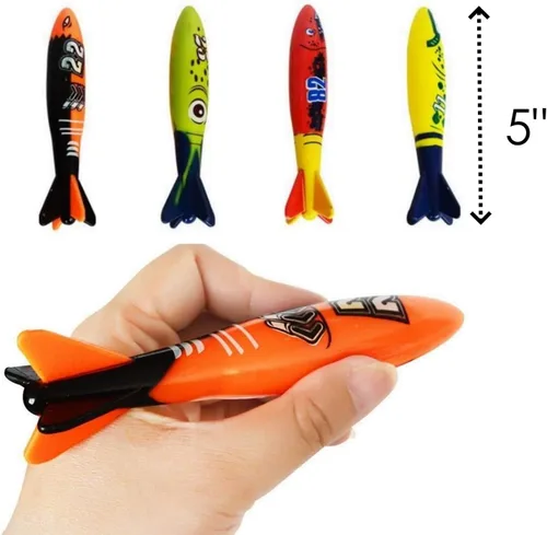 Miniatura 3 de Haktoys Juego de juguetes de buceo en piscina, torpedos hundidos para niños y adultos, cohetes torpedos de piscina de hundimiento rápido