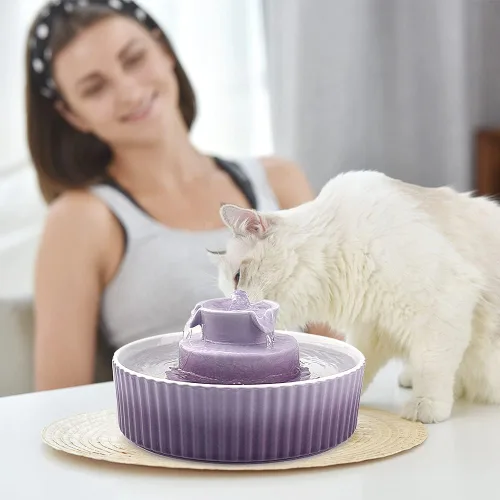 Miniatura 6 de Fuente de agua para gatos: Fuente de agua para mascotas Cepheus - Fuente de agua automática para gatos y perros con bomba ultra silenciosa (morado)